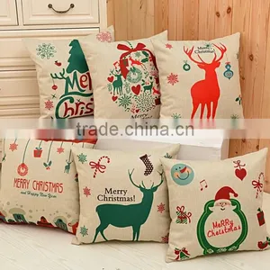 Merry Christmas Gifts to Every Home Cotton Linen Throw Pillow Case Cushion Cover Home Sofa Decorative 18 X 18 Inch thumbnail-1
