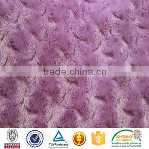 Embossed Rose Swirl Plush Home Textile Fabric for Carpet thumbnail-1