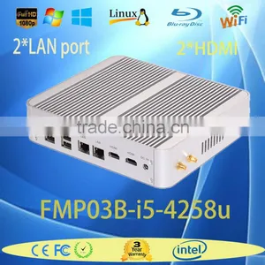 Promote Smart Mini Fanless PC With Intel Celeron i5 4258U 2.4G Turo2.9G 12V Desktop Computer Linux Server WiFi HDMI VGA 4K thumbnail-1