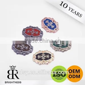Black Paint Embossed Metal Apparel Labels Tags for Garment Brightness E2-80027 thumbnail-1