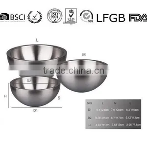 Stainless Steel Double Wall Salad Bowls Serving Bowl thumbnail-1