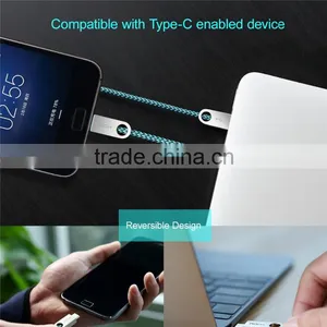 ROCK Cobblestone Type C Round Cable for Huawei Xiaomi Meizu 2.0A Type C to USB Charging Nylon Metal Cables thumbnail-4