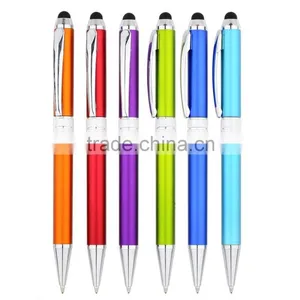 Hot Sale Custom Cheap Plastic Twist Ball Point Pen With Top Touch Screen Stylus thumbnail-1