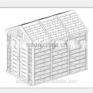 High Quality HDPE Plastic Garden Shed Tool Storage House thumbnail-5