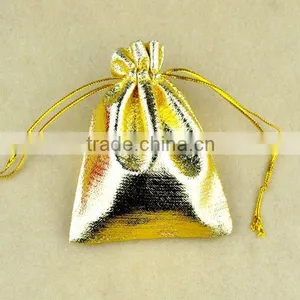 HOT SALE ! Metallic Silver Fabric Gift Bag Pouch thumbnail-1