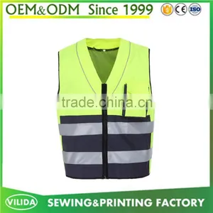 OEM Service Unisex Breathable Adults Jackets Yellow High Visibility Reflective Safety Vest thumbnail-1