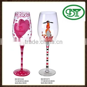 Hand Painted Wine Glass for Valintine thumbnail-1