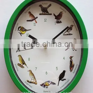 New Designed Oval Bird Wall Clock With Sound thumbnail-1