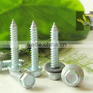 C1022 Slivery Hex Flange Head Self Tapping Screw With Rubber thumbnail-1