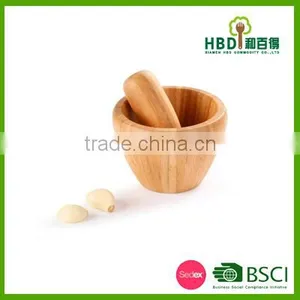 Natural Bamboo Mortar and Pestle for Promotional thumbnail-1