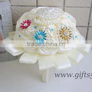 Graceful Wedding Brooch Bouquet Beaded Bouquet Bridal Bouquet thumbnail-1