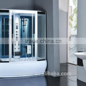Cheap Price Aluminum Alloy Frame Glass Shower Cubicle 6mm Tempered Glass Shower Cubicle Two Pivot Doors Glass Shower Cubicle thumbnail-1