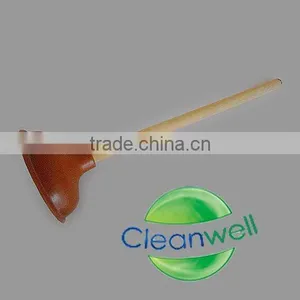 6" Wooden Handle Toilet Plunger thumbnail-1