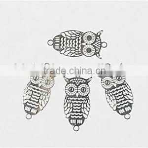 Rhodium Plated Cooper Owls(50pcs/bag) thumbnail-1