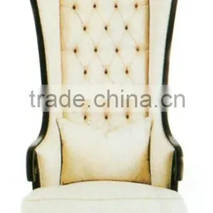 Genuine Leather Antique Soft Upholsteryed Throne Chair thumbnail-1