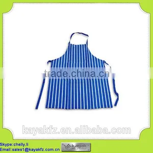 Custom Made Cotton Bib Stripe Blue Apron for Cheaf thumbnail-1
