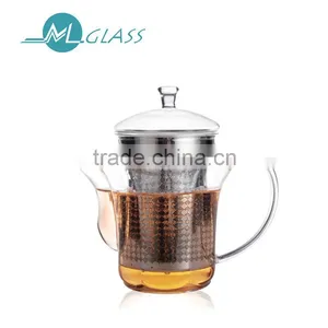 Wholesale Glass Teapot With Stainless Steel Infuser High Borosilicate Glassware N6365 300ml thumbnail-1