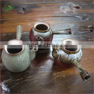 150ml Sky Blue Japanese Oval Kyusu Clay Water Tea Pot thumbnail-5