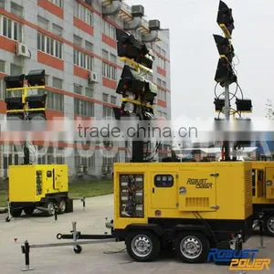 Mobile Metal Halide Lamp Tower Numbers of Floodlights,power of Lamp and Genset Customized Manual Winch thumbnail-3