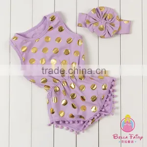 Wholesale Baby Romper With Pom Pom Trim,kids Romper thumbnail-3
