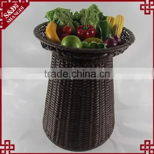 S&D Handmade Plastic Rattan Display Disposable Supermarket Fruit Basket thumbnail-1