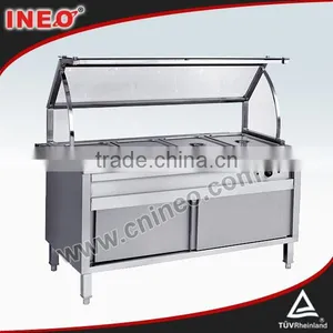 Stainless Steel,Free Standing,4Pan,Electric Glass Food Warmer Display Showcase thumbnail-1
