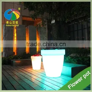 16 Colors Chang High Tech Garden Led Illuminate Glowing Flower Pot Outdoor Led Pot Lights/Led Plastic Flower Vase With Remote thumbnail-1