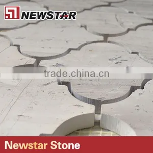 Grade First Quality Spanish Marble Crema Marfil Polished Lantern Shaped Mosaic Tiles thumbnail-2