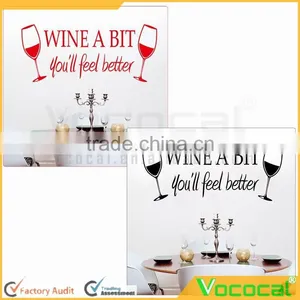 Wine A Bit Kitchen Vinyl Wall Quote Sticker English Proverb Words Wall Lettering Decals Family Decors Mural Art Adhesive Decals thumbnail-2