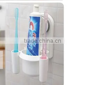 CY147 Bathroom Toothbrush Holder Cup Wall Mount Sucker Toothbrush Holder Cups Organizer thumbnail-1
