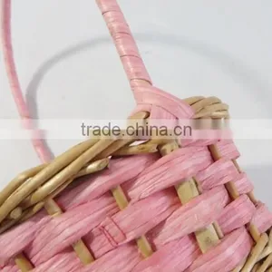 Personalized Small Round Easter Egg Hunt Wicker Easter Gift Basket thumbnail-4