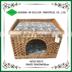 Vintage Durable Pet Bed Decorative Wicker Dog House thumbnail-1