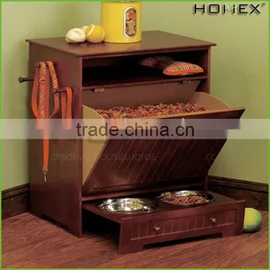 Wood Pet Storage Cabinet Feeding Station Homex_BSCI Factory thumbnail-1