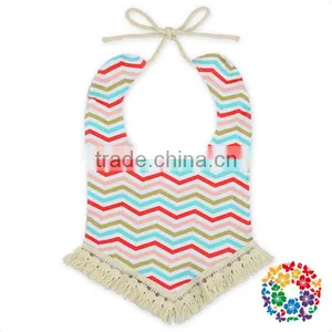 Newborn Baby Tassel Reversible Boho Drool Bib thumbnail-1