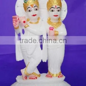Radha Krishna Idols, Alabaster Marble God Statue thumbnail-1