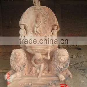 Wall Lion Fountains With Lady Statue Sculpture thumbnail-1