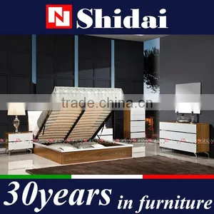 2016 New Arrival Modern Lift up Storage Bed Design and Cabinet Sets With Metal Legs thumbnail-2