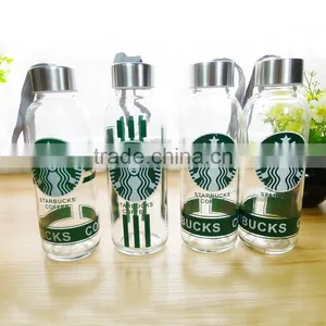 300ml Custom Private Lable Reusable Glass Water Bottle With Cloth Cover thumbnail-2