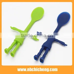 4pcs Silicone Man Shape Kitchen Tools, Silicone Spoon, Silicone Brush, Silicone Spatula, Silicone Eggbeater thumbnail-1
