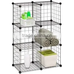 Metal Wire Mesh Clothes Storage Basket Shelf Rack thumbnail-1