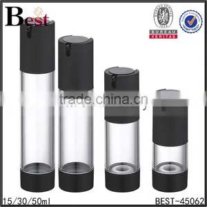 15ml 30ml 50ml Black Plastic Cosmetic Airless Pump Bottle Pet Bottles Cosmetic Airless Pump Bottle thumbnail-1