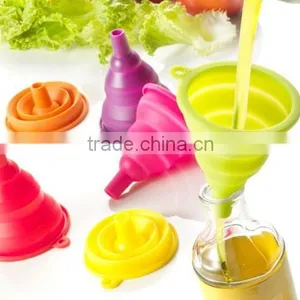 Cooking Funnel Food Grade Kitchen Silicone Rubber Funnel Silicone Foldable Funnel thumbnail-6