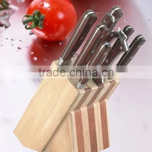 9pcs Wood Handle Knife Set With Wood Block thumbnail-1