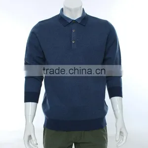 Grey 100%wool Winter Fashion With Long Sweater ,blue Long Sleeve Model Sweater for Men With 1/4 Zipper ,men Sweater 2015 thumbnail-1