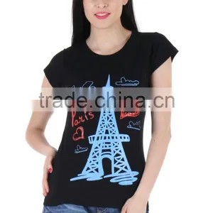 HAODUOYI Summer Woman Fashion O-neck T-shirts Street Style T-shirts Letter Print T-shirts for Wholesale thumbnail-1