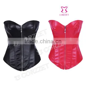 Cupless Leather Corset Bodysuits For Women thumbnail-1