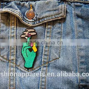Custom High Quality Smoking Embroidered Patch for Clothes Embroidery Patch Made in China Choose Size/color thumbnail-4