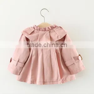 Zm40652b Plain Korean Design Children New Trench Coat Girls Cotton Wind Coat thumbnail-2
