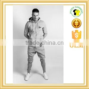 100% Cotton Gym Tracksuit Mens Slim Fit Tracksuits Custom Your Own thumbnail-1