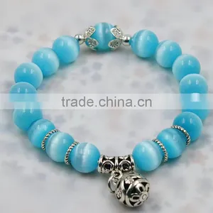 F20076N New Fashion Natural Stones Skull Bracelet For Women Crystal Opal Beads Stone Bracelet thumbnail-4